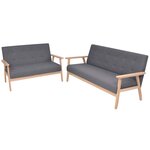 vidaXL Ensemble de canapés 2 Pièces Tissu Gris foncé