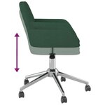 vidaXL Chaises pivotantes à manger lot de 2 vert foncé tissu