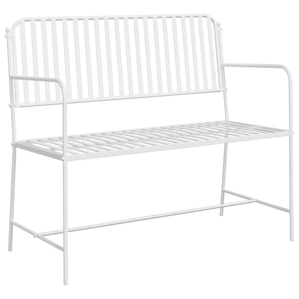 vidaXL Banc Blanc Métal 103 5 x 51 5 x 90 cm Durable Banc d'extérieur
