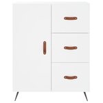 vidaXL Buffet haut Blanc 69 5x34x180 cm Bois d'ingénierie