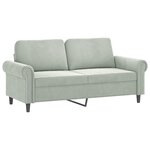 vidaXL Ensemble de canapés 3 Pièces avec coussins Gris clair Velours
