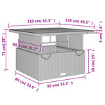 vidaXL Ensemble à manger de jardin et coussins 2 Pièces beige poly rotin