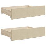 vidaXL Tiroirs de lit 2 Pièces crème bois d'ingénierie et tissu