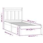 vidaXL Cadre de lit sans matelas bois massif 100x200 cm