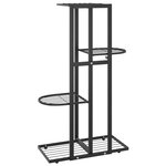 vidaXL Support pour plantes 4 niveaux 43x22x76 cm Noir Métal
