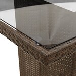 vidaXL Ensemble de bistro de jardin 9 Pièces coussins marron poly rotin