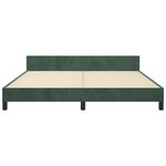 vidaXL Cadre de lit avec tête de lit Vert foncé 160x200 cm Velours