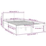 vidaXL Cadre de lit Blanc Bois massif 120x190 cm Petit double