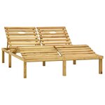 vidaXL Chaise longue double avec coussins Bois de pin imprégné