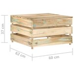 vidaXL Salon de jardin 10 Pièces avec coussins vert bois imprégné