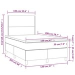 vidaXL Sommier à lattes de lit avec matelas Gris foncé 120x200cm Tissu