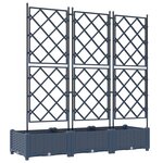 vidaXL Jardinière avec treillis 3 Pièces Grise 120x40x125 5 cm