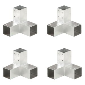 vidaXL Connecteurs de poteau 4 Pièces Forme en Y Métal galvanisé 71x71 mm