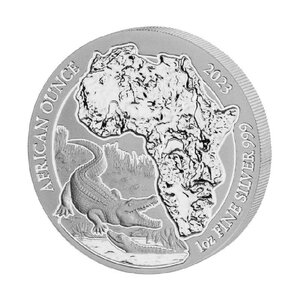 Pièce de monnaie 50 Francs Rwanda 2023 1 once argent BU – Crocodile du Nil