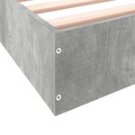 vidaXL Cadre de lit gris béton 150x200 cm bois d'ingénierie