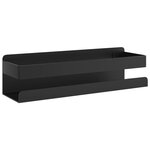 vidaXL Étagère de douche noir mat acier inoxydable 304 brossé