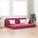 vidaXL Lit-Canapé au Sol 2-en-1 Rouge Vin 213x144x60 cm Velours