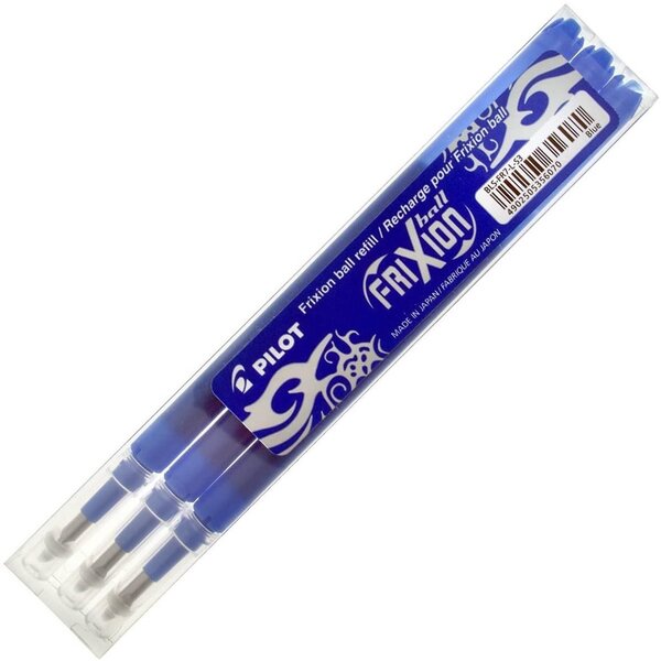 Set de 3 recharges frixion ball (bls-fr7) bleu x 12 pilot