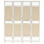vidaXL Cloison de séparation 4 panneaux Crème 140x165 cm Tissu