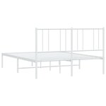vidaXL Cadre de lit métal avec tête de lit blanc 160x200 cm