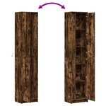 vidaXL Buffet haut LED chêne fumé 41 5x32 5x200 cm bois d’ingénierie