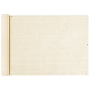 vidaXL Écran de balcon Crème 75x300 cm PEHD