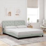 vidaXL Cadre de lit avec lumières LED gris clair 160x200 cm velours
