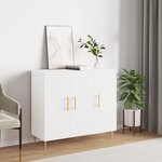 vidaXL Buffet blanc 90x34x80 cm bois d'ingénierie