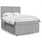 vidaXL Sommier à lattes de lit avec matelas Gris clair 160x200cm Tissu