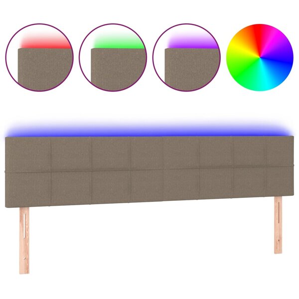 vidaXL Tête de lit à LED Taupe 160x5x78/88 cm Tissu