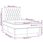 vidaXL Sommier à lattes de lit et matelas Gris clair 120x200cm Velours