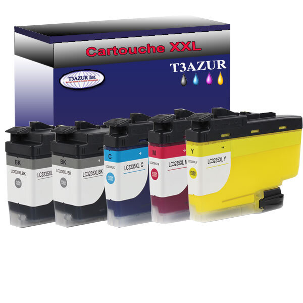 T3AZUR Lot de 5 Cartouches compatibles avec Brother LC3235 XL pour Brother DCP-J1100DW  MFC-J1300DW