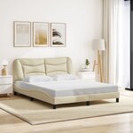 vidaXL Cadre de lit avec LED sans matelas crème 160x200 cm tissu