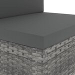 vidaXL Salon de jardin 8 Pièces Résine tressée Gris