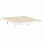 vidaXL Cadre de lit blanc brillant 140x200 cm bois d'ingénierie
