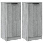 vidaXL Buffets 2 Pièces Sonoma gris 30x30x70 cm Bois d'ingénierie