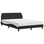 vidaXL Lit avec matelas noir et blanc 120x200 cm similicuir