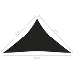 vidaXL Voile de parasol tissu oxford triangulaire 4x4x5 8 m noir
