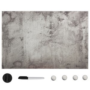 Tableau magnétique panneau écriture école maison bureau mural verre 60 x 40 cm gris 02_0045509