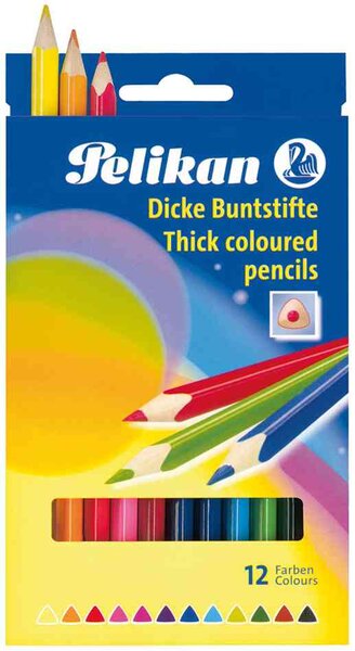 étui de 12 Crayons de couleur épais BSD12DN PELIKAN
