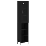 vidaXL Buffet haut Noir 34 5x34x180 cm Bois d'ingénierie