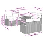 vidaXL Set de jardin 9 pièces avec coussins en beige poly rattan et acacia