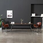 vidaXL Chaise pivotante de bureau Marron Similicuir