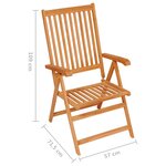 vidaXL Chaises de jardin lot de 6 avec coussins bordeaux Bois de teck