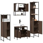 vidaXL Ensemble de meubles de salle de bain 4 Pièces Chêne marron