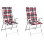 vidaXL Coussins de chaise de jardin à dossier haut lot de 2 120x50x3cm