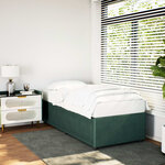vidaXL Cadre de lit Vert foncé 90x190 cm Velours