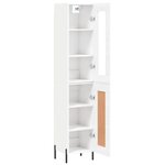 vidaXL Buffet haut Blanc brillant 34 5x34x180 cm Bois d'ingénierie
