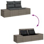 Ensemble de canapé de jardin vidaXL 13 pièces avec coussins gris poly rattan acacia