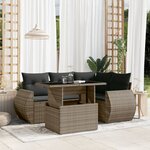vidaXL Salon de jardin 5 Pièces avec coussins gris résine tressée